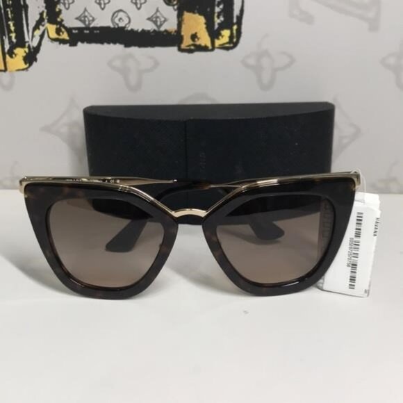 New Authentic Prada PR53S 2AU-3D0 – Havana Brown Gradient Cat-Eye Sunglasses - Picture 4 of 13